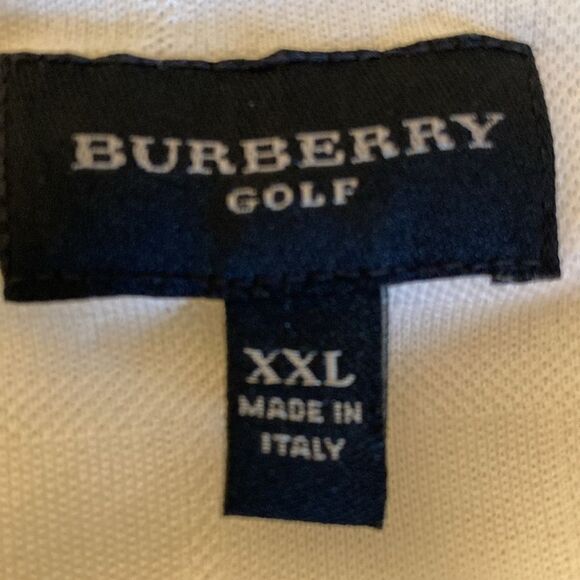 Burberry Golf Polo Shirt with White Shadow Check Pattern Tipped in Lime Green. - Picture 10 of 10